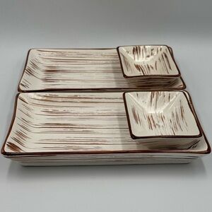 Vintage Pier 1 Ceramic “Suki” Sushi Serving Set for 2